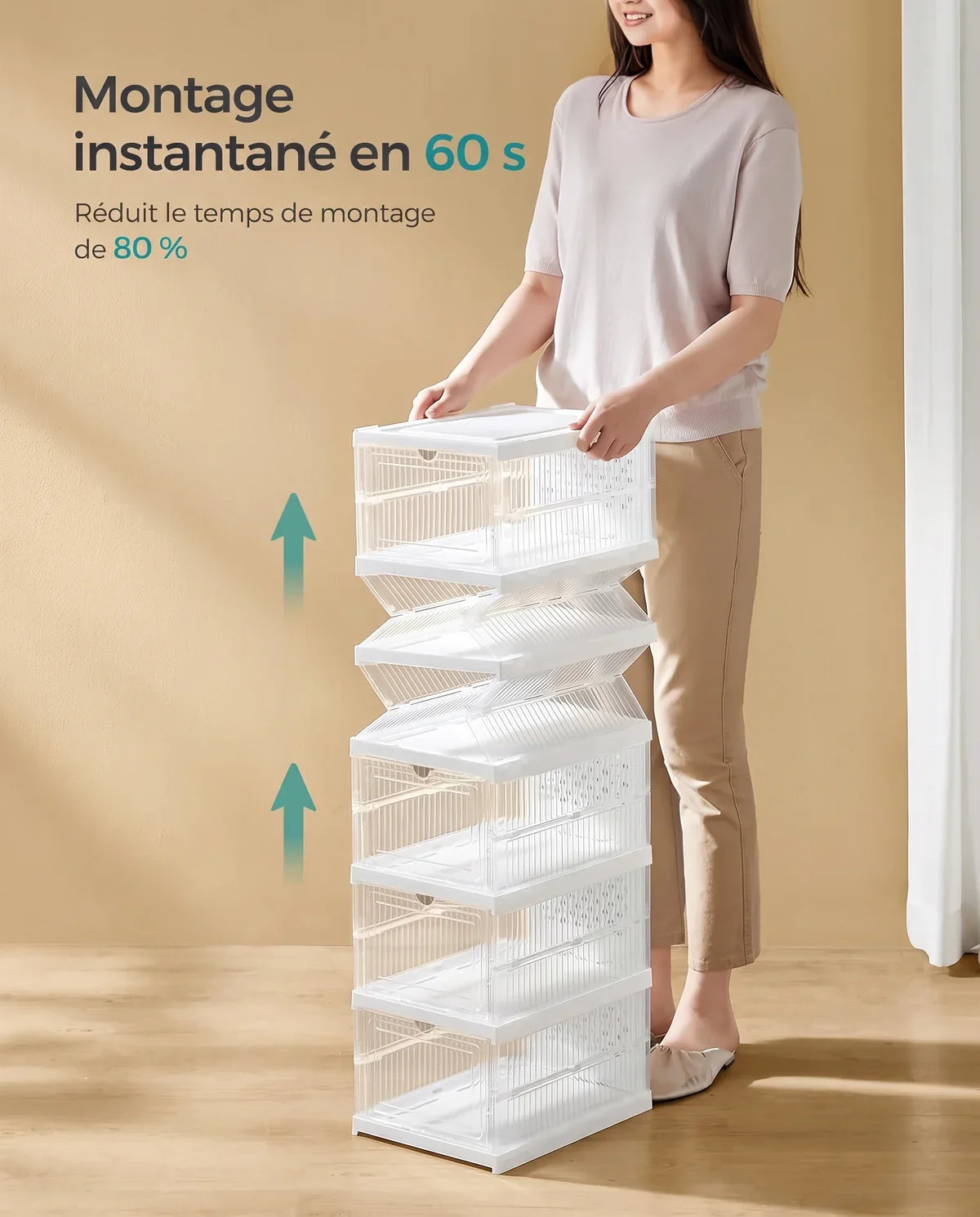 Lot de boîtes à chaussures pliables