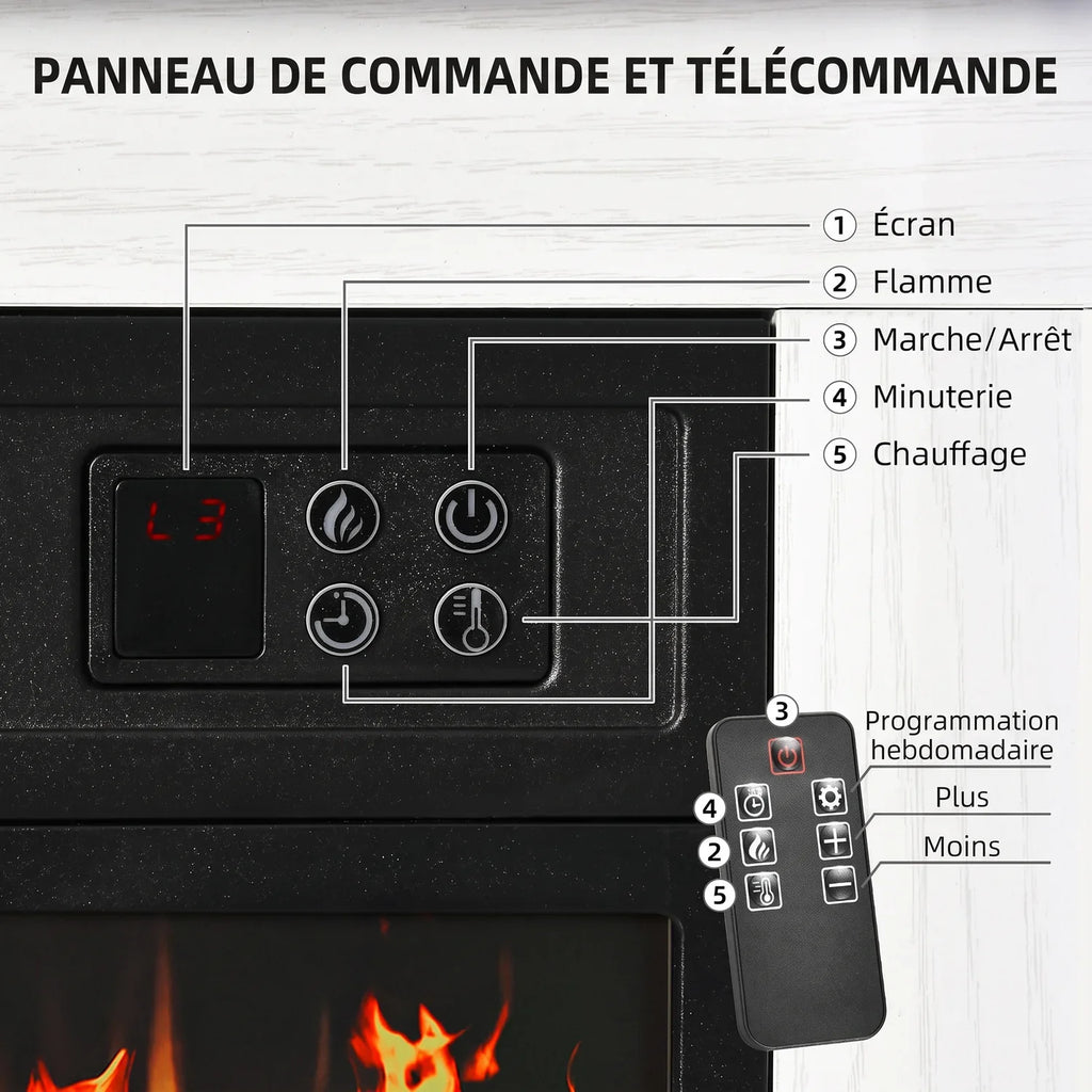 Cheminée Electrique Effet Flamme 3D Réaliste
