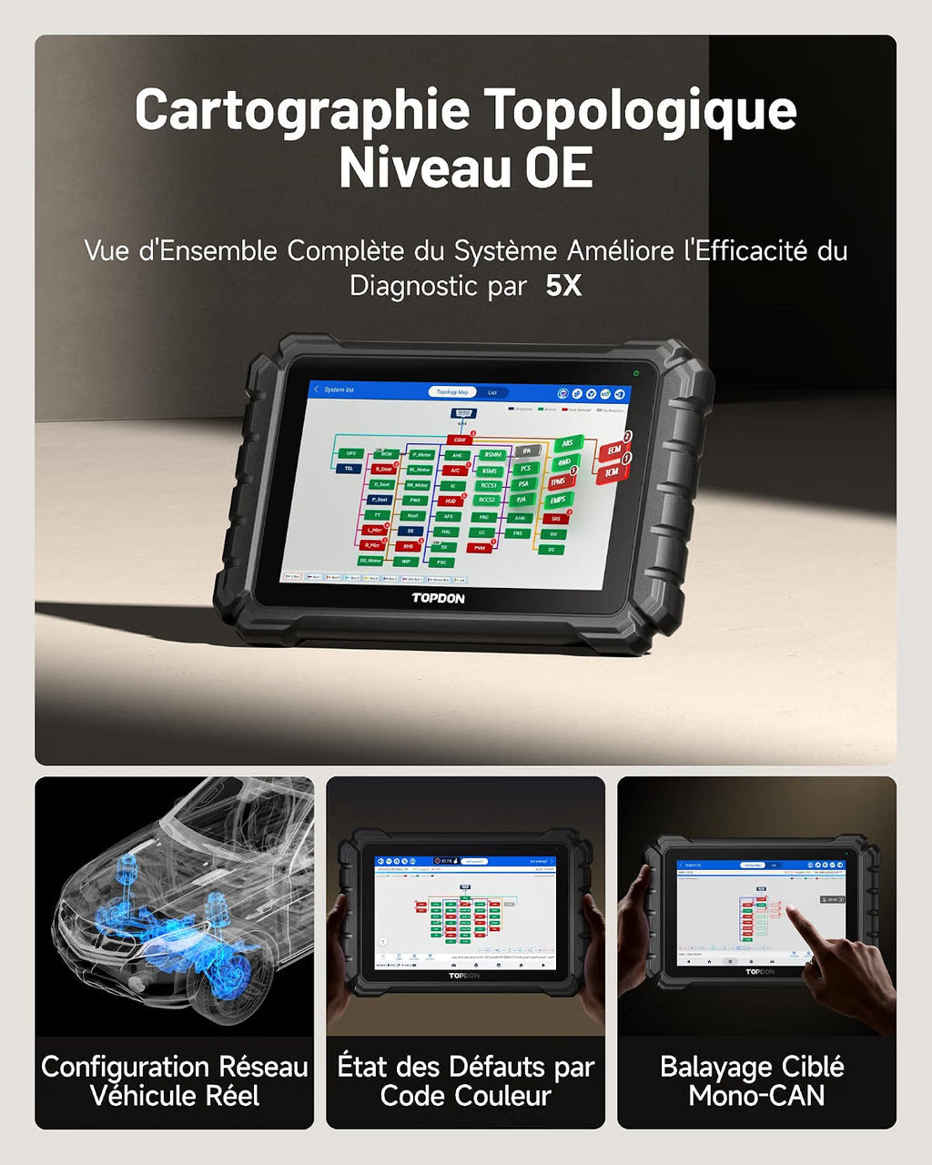 TOPDON One 10.1" Valise Diagnostic Auto Bidirectionnel