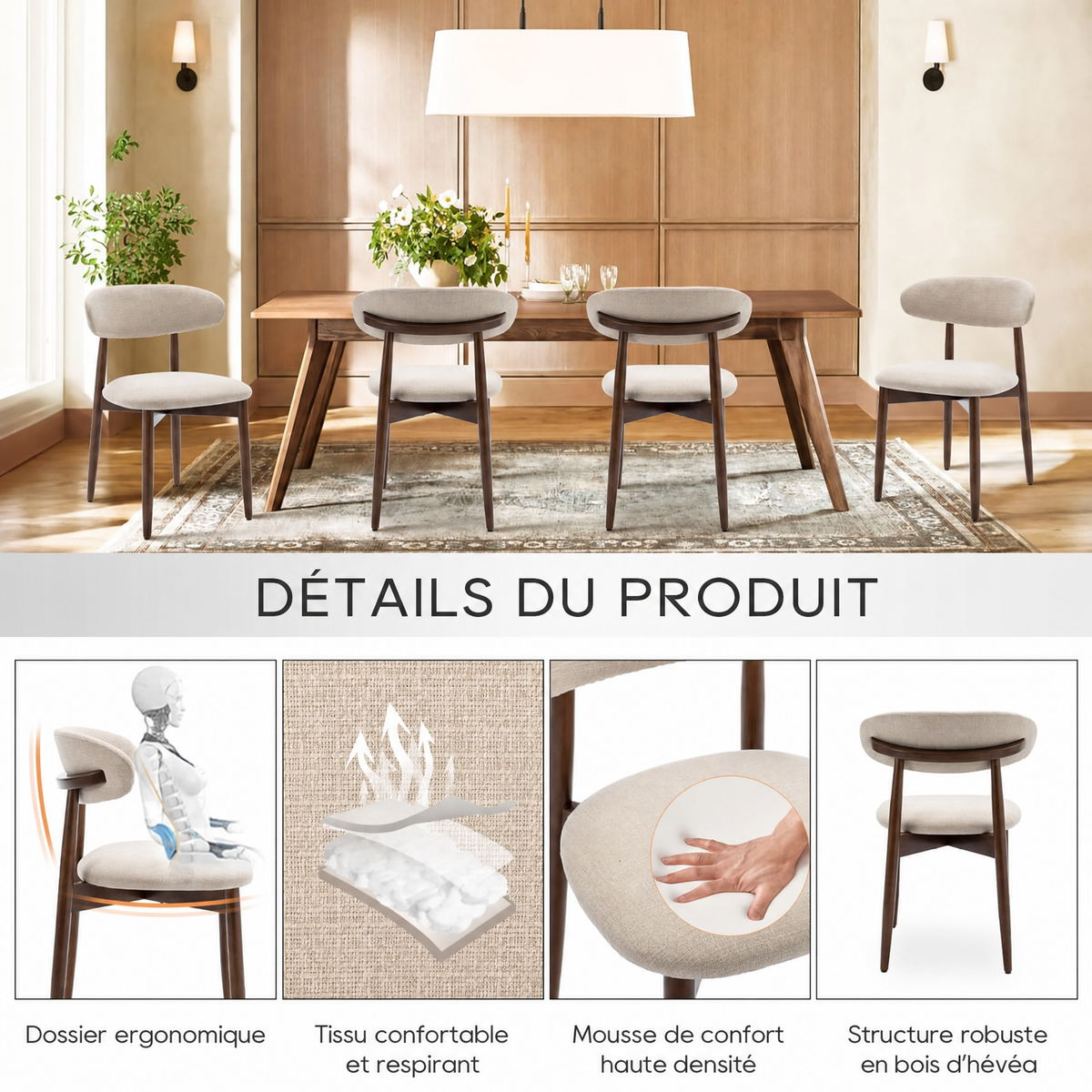 Lot de 4 Chaises (2 + 2 GRATIS) (Copy)
