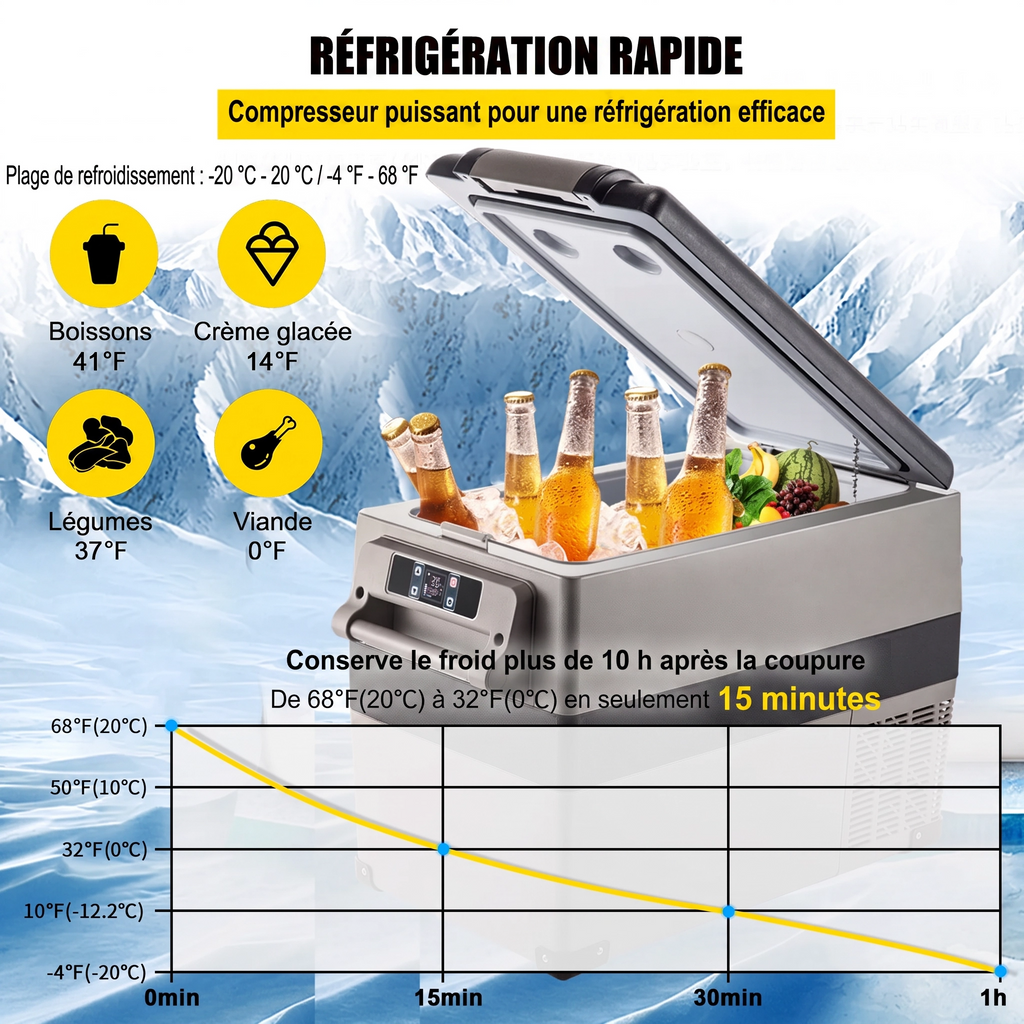 Réfrigérateur/Congélateur Portable 45L 12V