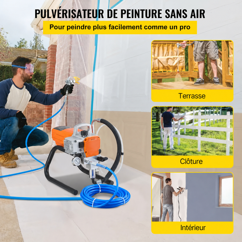 Pistolet de Peinture Airless 1800W 3000 PSI